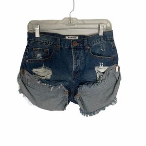 One Teaspoon 25 shorts bandit blue jean cutoff